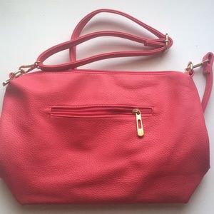 NEVER USED! Hot pink purse with gold accents